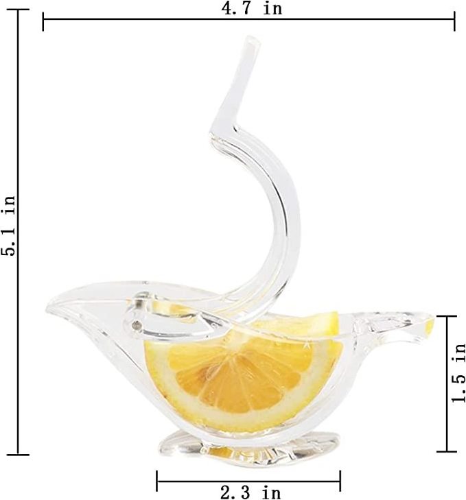 2023 Hot Sale Glass Acrylic crystal Press Juicer Kitchen Tools Dinner Plate Elegance Press Art Bird Lemon Squeezers