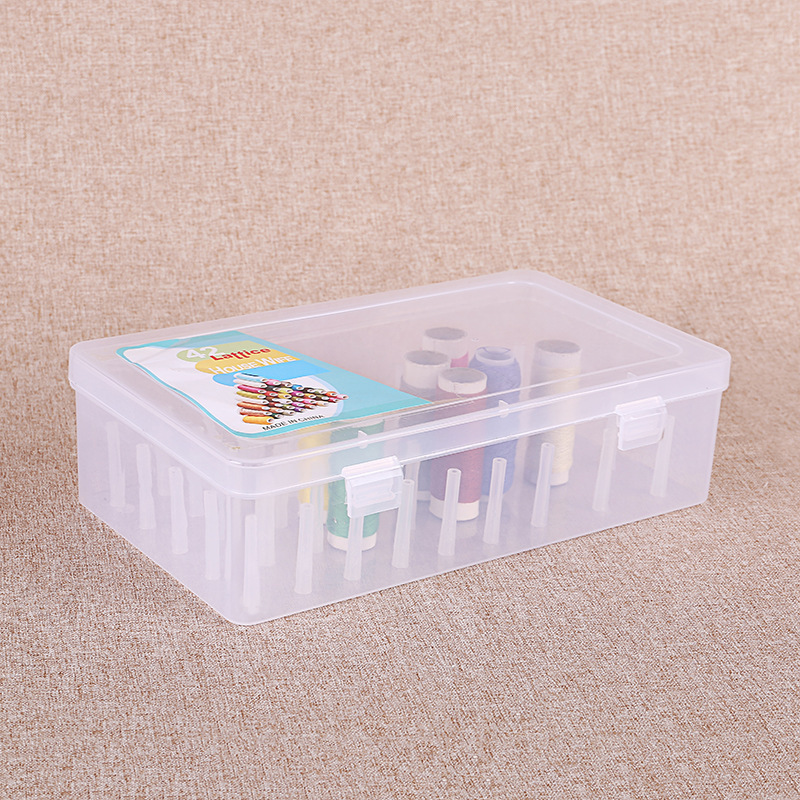 42 Slots Sewing Threads Box Transparent Sewing Storage Box PP Bobbins Holder Storage Case Needle Spools Thread Holder Organizer