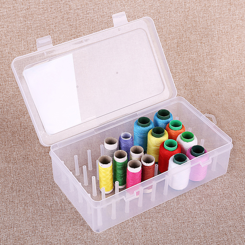 42 Slots Sewing Threads Box Transparent Sewing Storage Box PP Bobbins Holder Storage Case Needle Spools Thread Holder Organizer