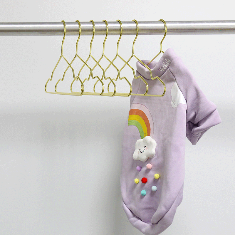 Pet Dog Clothes Hanger Golden Non Slip Metal  Hanger Small Size Dog Coat Hanger Clothing Storage Organizer Rack