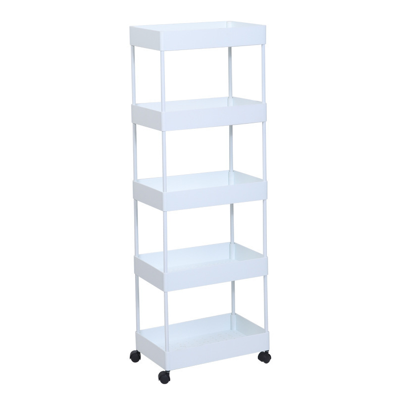 Slim Storage Shelf Cart Removable Mobile Shelving Rolling Utility rack Trolley Narrow space Storage Organizer