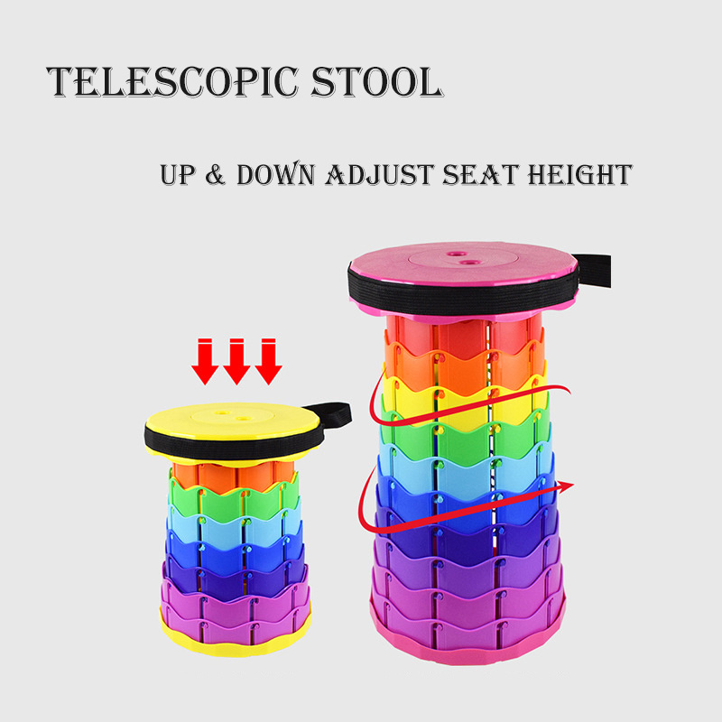 Hots sales New design Retractable Folding Stools outdoor camping chair Portable Plastic telescopic stool