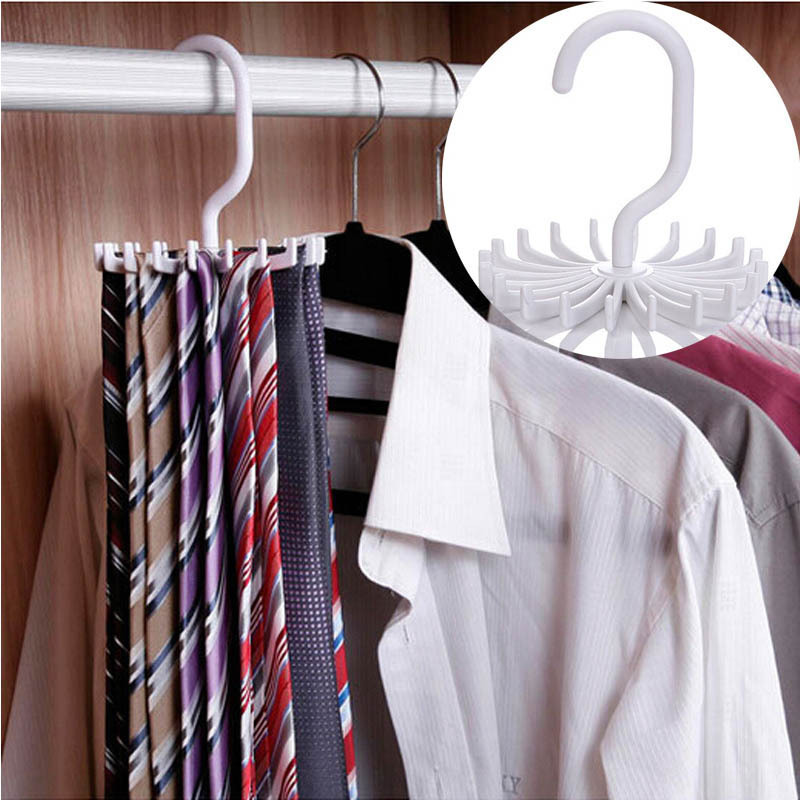 Rotating Twirl Tie Belt Hanger Twirling Scarf Tie Storage Holders Rack for Closet Organizer Storage