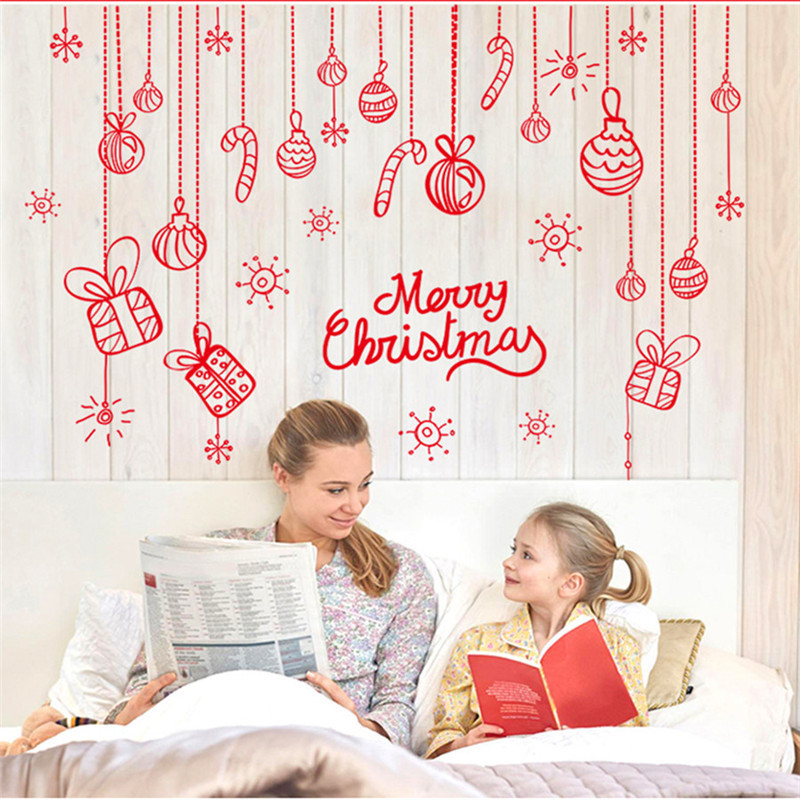 Merry Christmas Wall Stickers Art Removable Home Vinyl Window Stickers