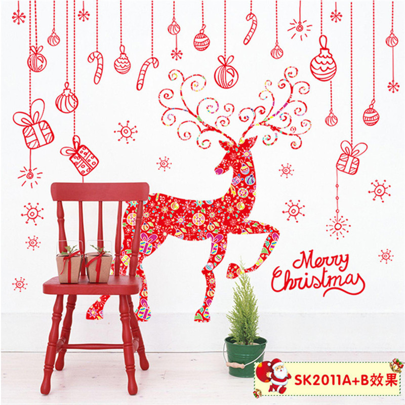 Merry Christmas Wall Stickers Art Removable Home Vinyl Window Stickers