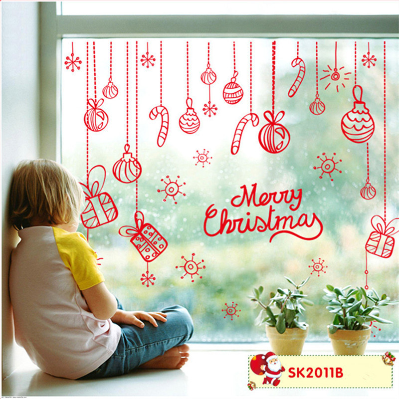 Merry Christmas Wall Stickers Art Removable Home Vinyl Window Stickers