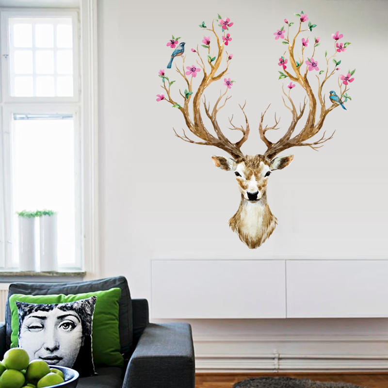 SIKA DEER Design Wall Sticker DIY Wallpaper Elk Christmas Decorations for Home