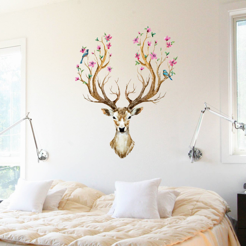 SIKA DEER Design Wall Sticker DIY Wallpaper Elk Christmas Decorations for Home