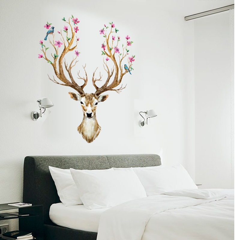 SIKA DEER Design Wall Sticker DIY Wallpaper Elk Christmas Decorations for Home