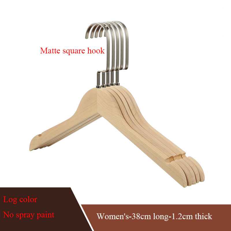 Solid wooden suit hanger Non-slip Bar  Chrome Hook - Sturdy and Durable Coat Jacket Dress Clothes Hangers