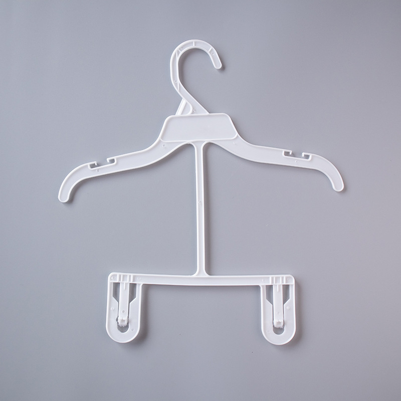 Custom Logo White Plastic Hanger Children Apron Coat Hanger with Factory Cheap Price White Plastic Body Hanger For Kids Suits