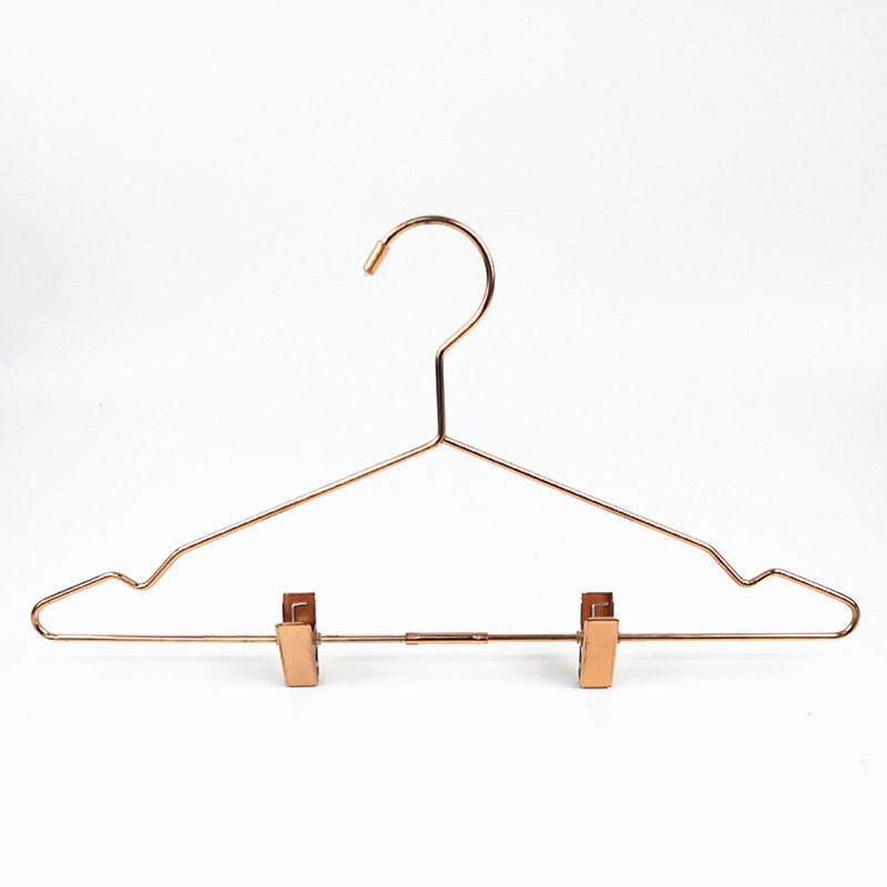 Metal hanger Nordic style pants rack rose gold pants clip home gold simple pants clothes hanging