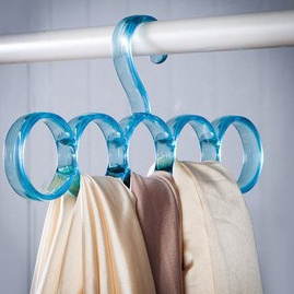 Scarf Hangers Save Space Closet Organizer 5 Ring Hole Round Tie European Simple Clothes Scarves Storage Rack Cloth