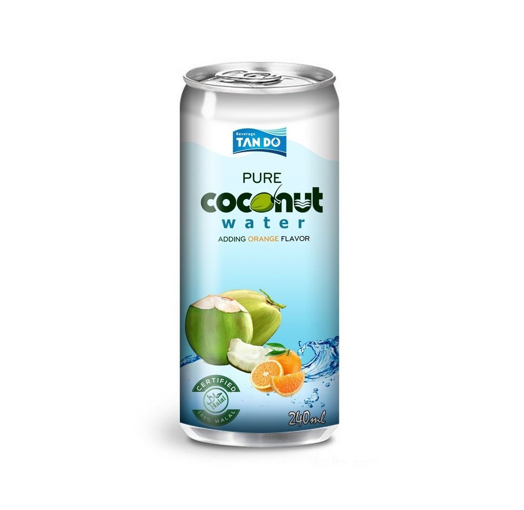 330ml Aluminum can Private label coconut water with fruit flavor Viet Nam coconut water free sample bottle water