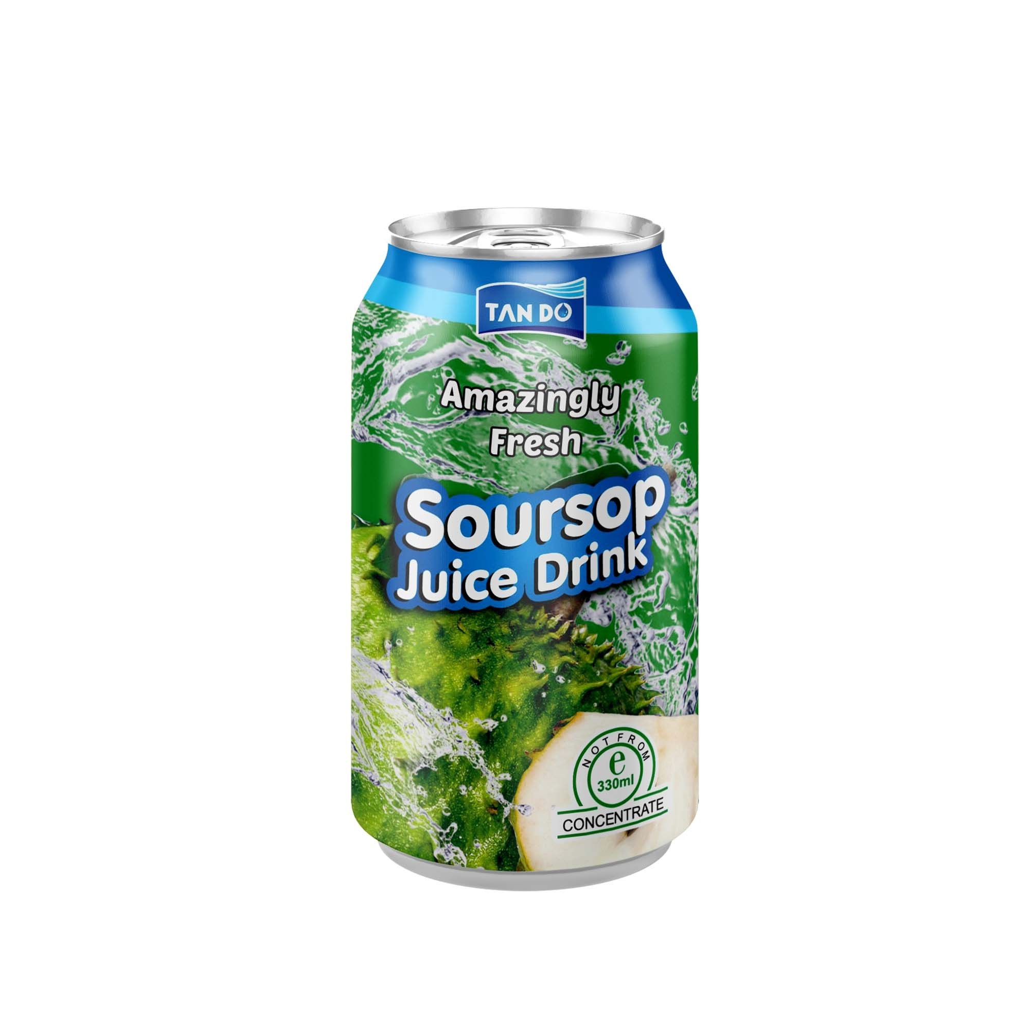 Pure Natural Soursop Fruit Juice in Can 330ml Tropical Fruit Beverages from Vietnam