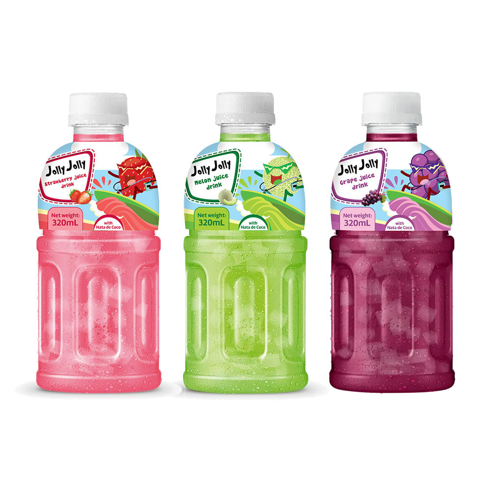 Vietnam High Quality Fruit juice with Nata De Coco in 320ml PET bottle with many flavors - Private label Accepted