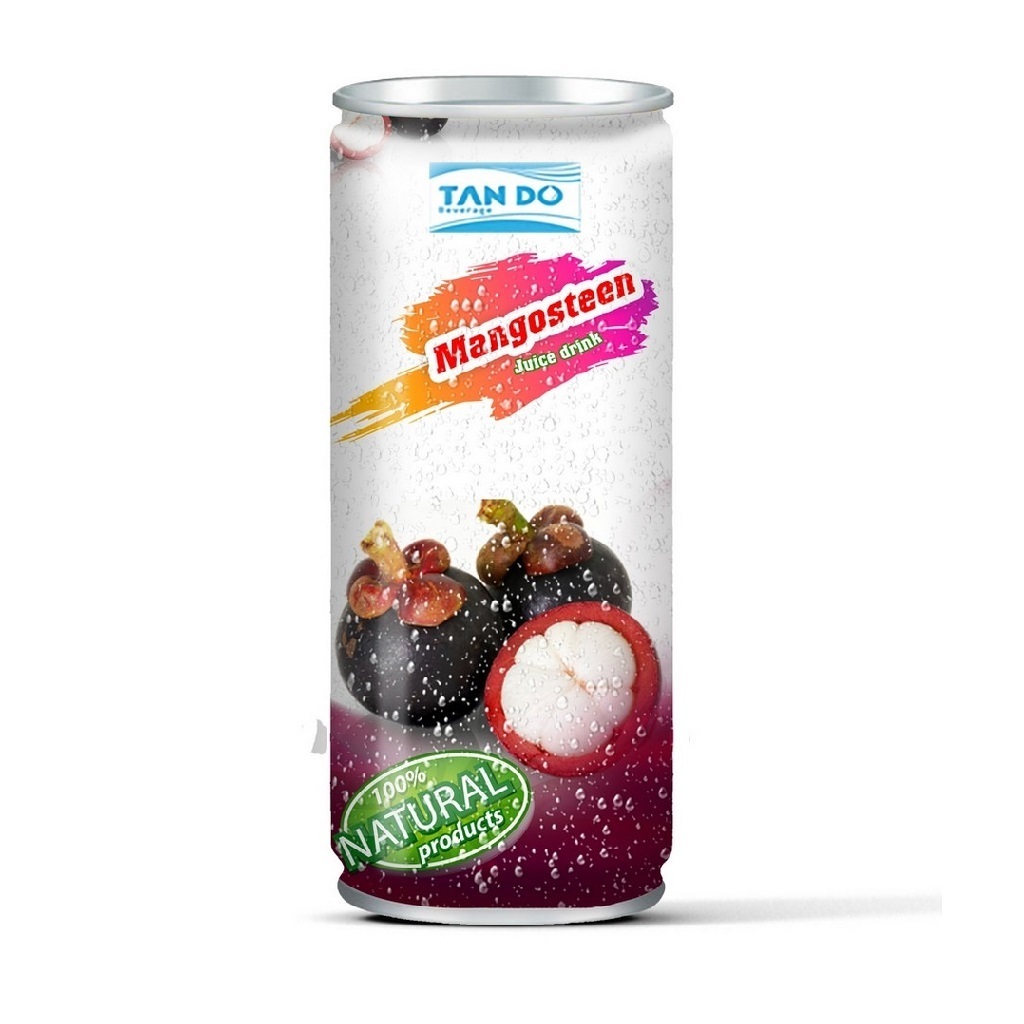 High quality private label 250ml Slim Aluminum can mangosteen fresh beverage fruit juice