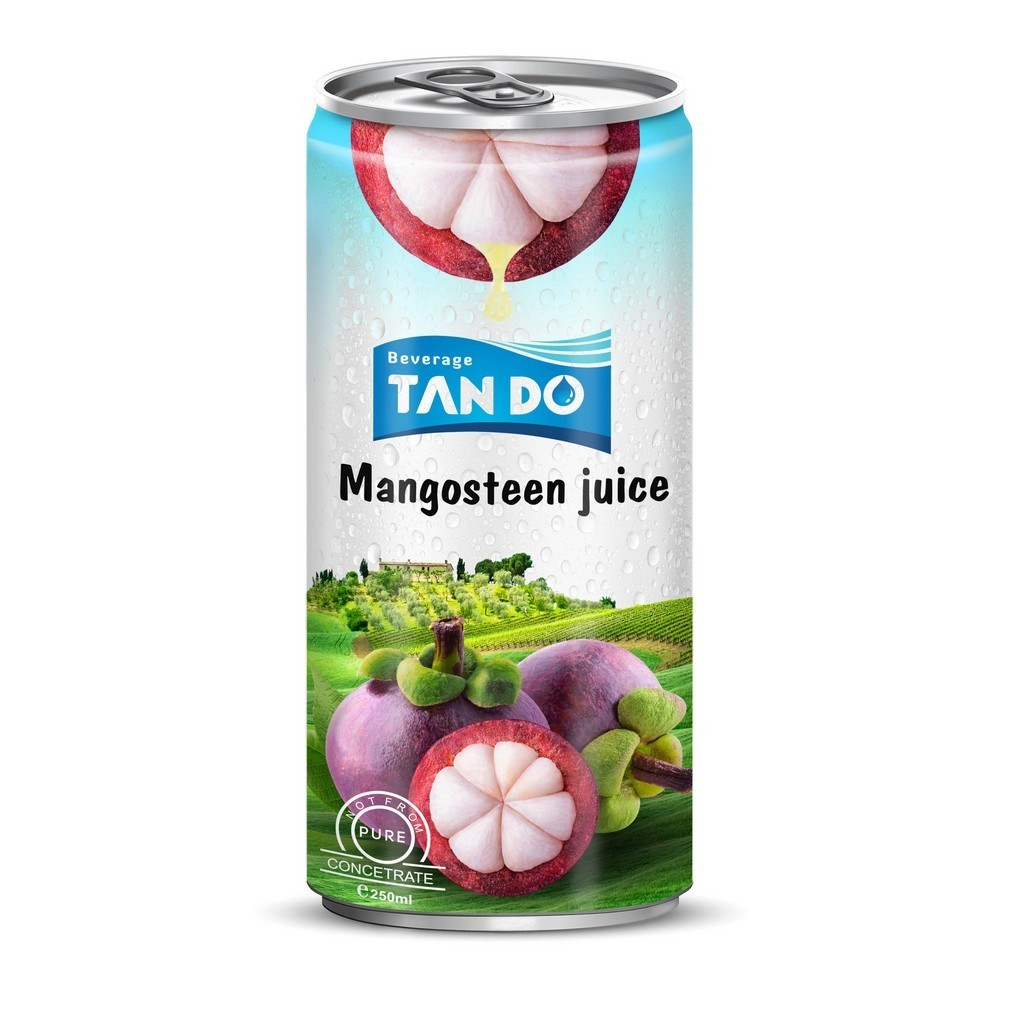 Exotic fruit drink private label 250ml Slim Aluminum can mangosteen tropical fruit juice