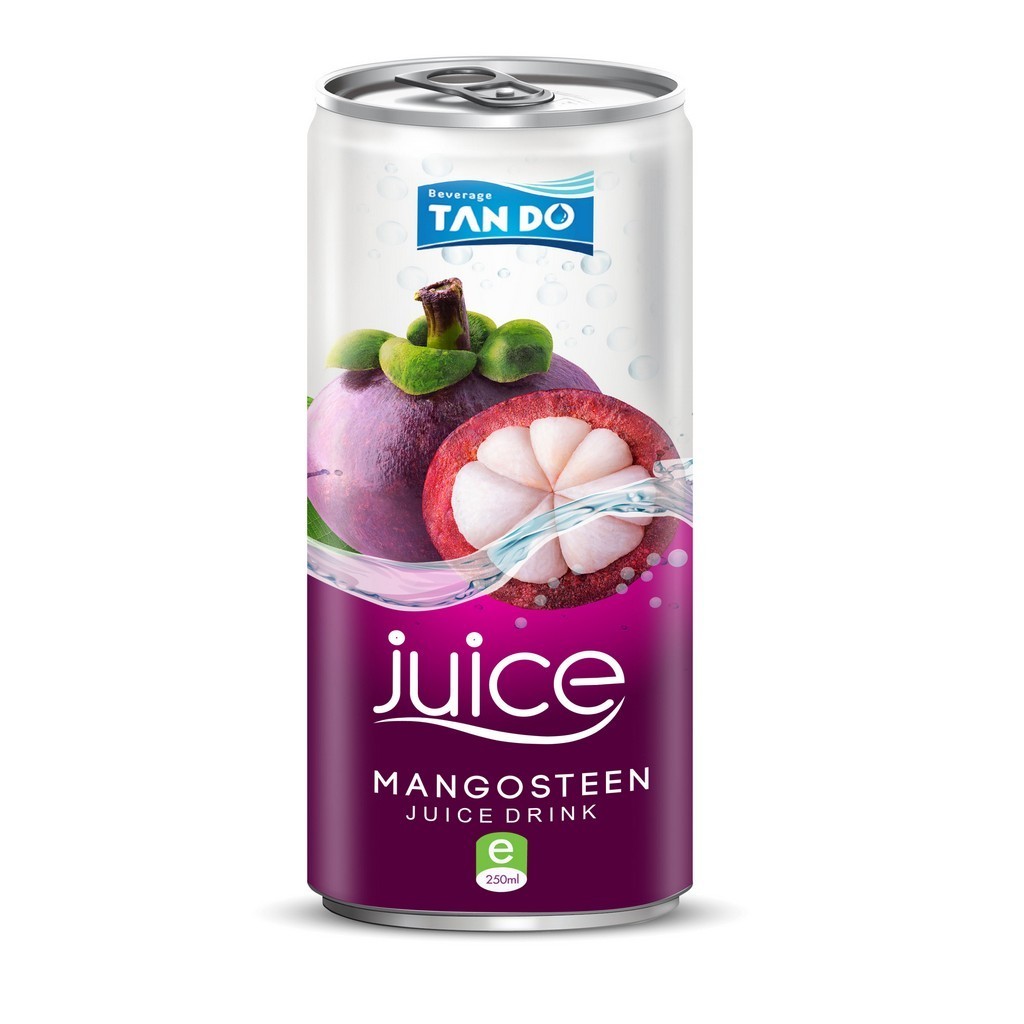 High quality private label 250ml Slim Aluminum can mangosteen fresh beverage fruit juice