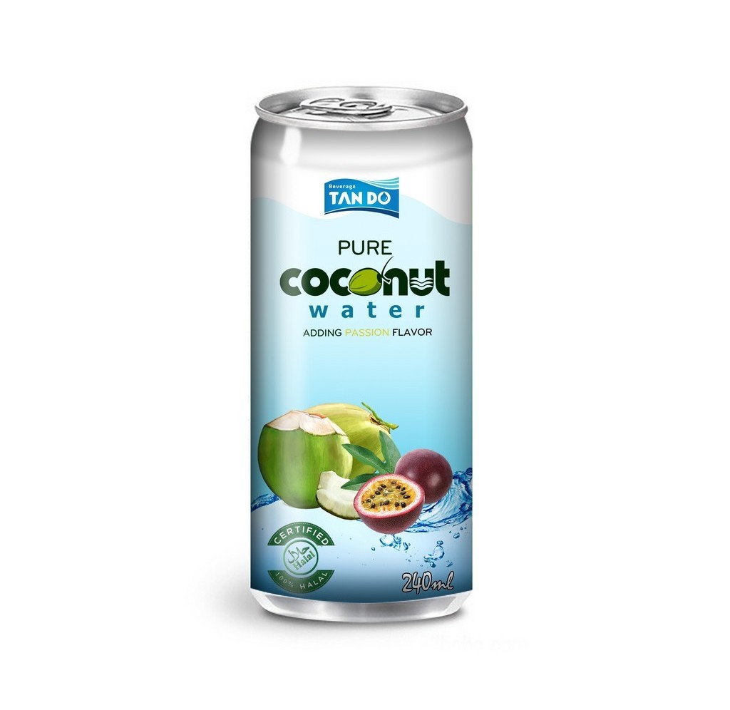 330ml Aluminum can Private label coconut water with fruit flavor Viet Nam coconut water free sample bottle water