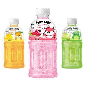 Wholesale Nata De Coco drink Fruit juice with Coconut jelly Jolly Jolly  320ml bottle Cheap price Free Sample