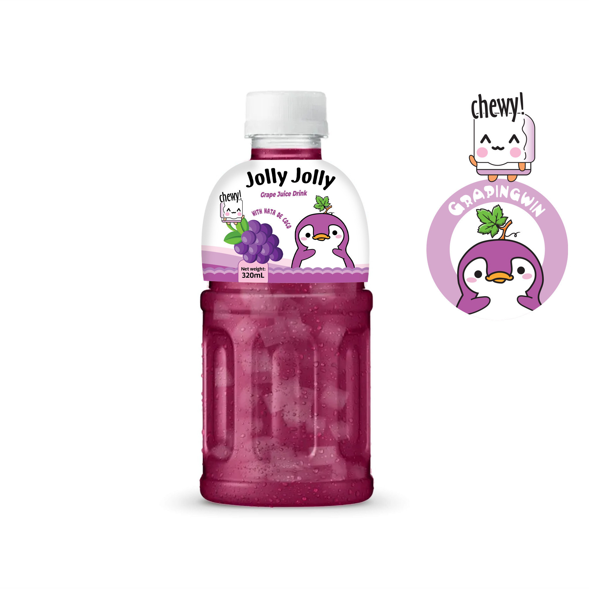 320ml PET Bottle OEM Wholesales Factory Nata de Coco Jelly Juice Drinks JOLLY JOLLY BRAND Free Samples