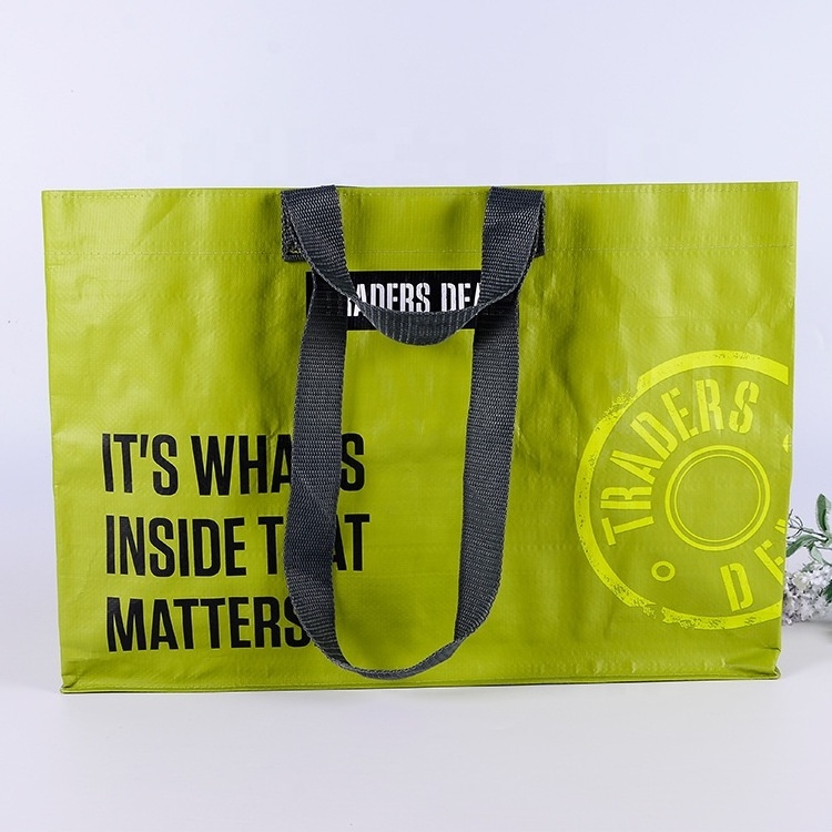 China Manufacturer Custom Reusable Grocery Shopping Bag Bopp Laminated Recycled PP Woven Bag With Logo Printed