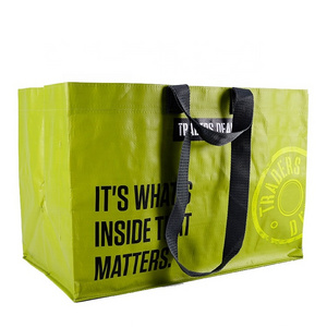 China Manufacturer Custom Reusable Grocery Shopping Bag Bopp Laminated Recycled PP Woven Bag With Logo Printed