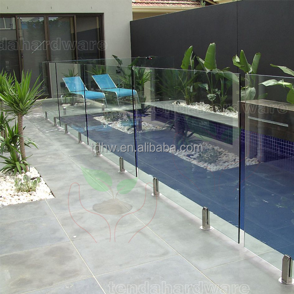 pool stainless steel fascia mount spigot toughened glass railings frameless glass balustrade