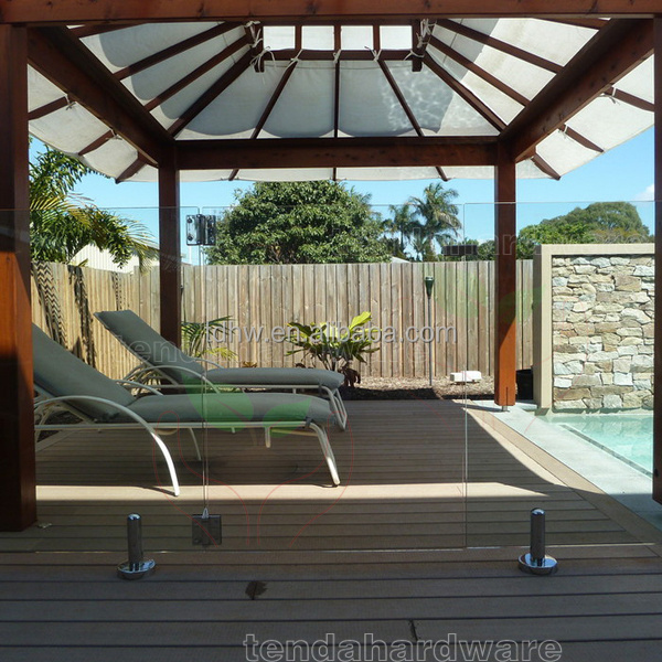 pool stainless steel fascia mount spigot toughened glass railings frameless glass balustrade