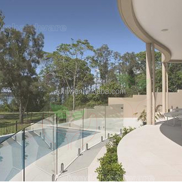 pool stainless steel fascia mount spigot toughened glass railings frameless glass balustrade