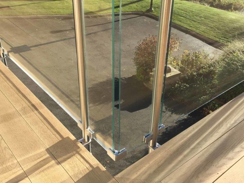 Outside Balcony Glass railing/Stainless Steel Handrail/ U Channel glass railing