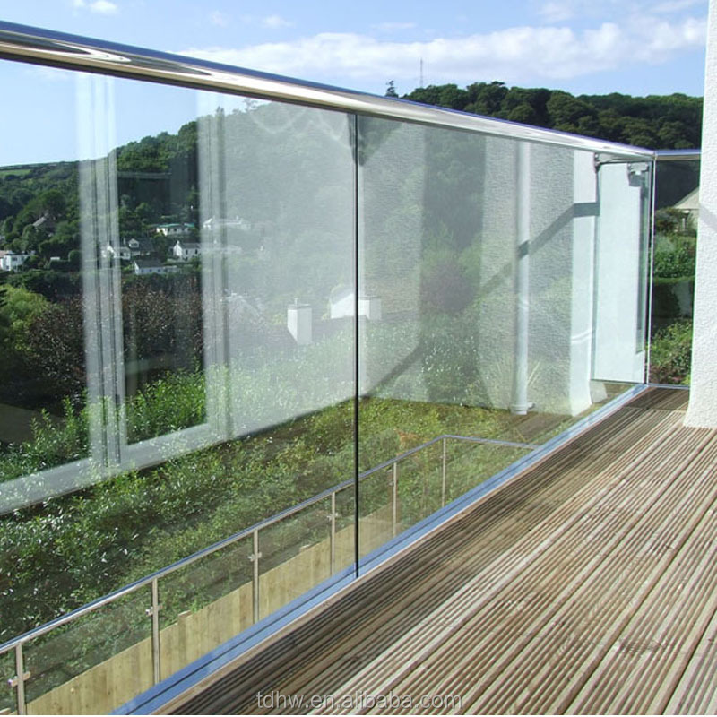 Outside Balcony Glass railing/Stainless Steel Handrail/ U Channel glass railing