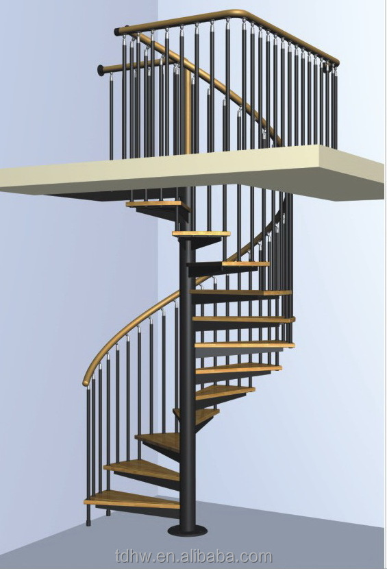 Modern outdoor stainless steel railing spiral stair