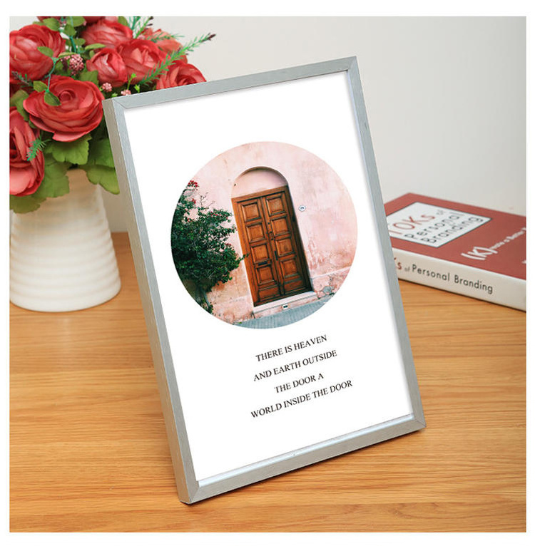 Photo Frame Immortal Flower Frame Set Table Thick Three-dimensional Art Aluminum alloy photo frame