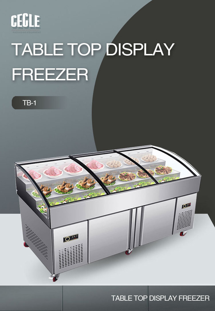 Commercial three-level ladder freezer stainless steel sliding door classic style fridge display freezer and refrigerator