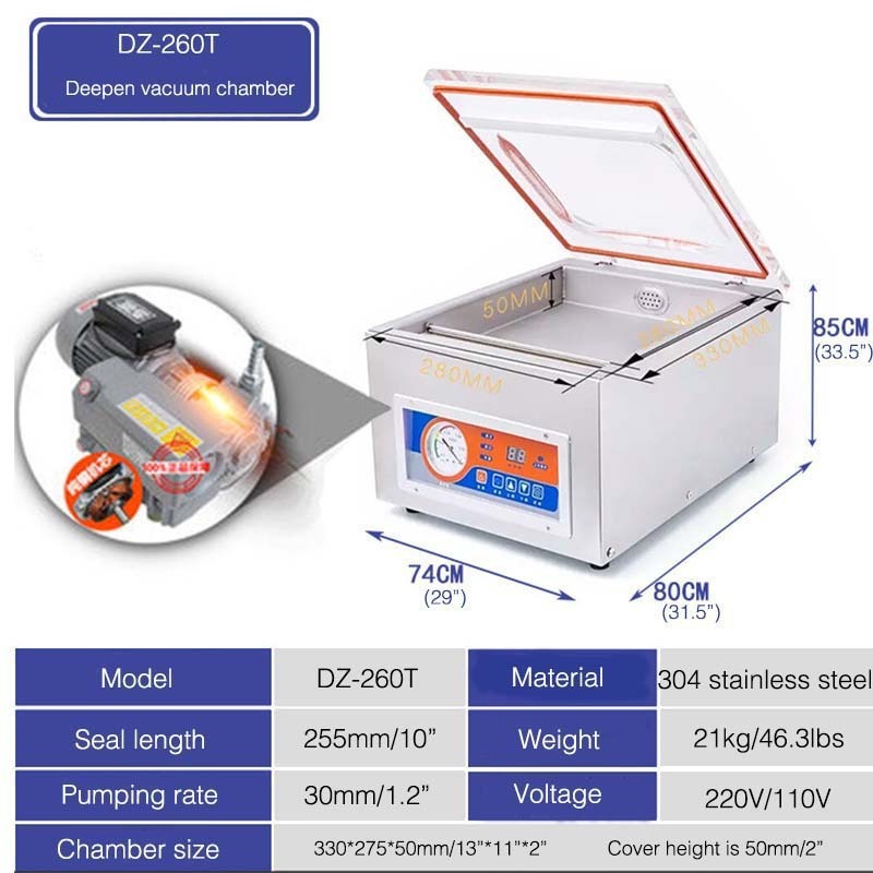 Commercial industrial single sausage cheese price for vacuum  packing machine dz-400t for fish food