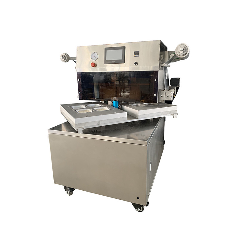 MAP Vacuum Tray Sealer, Modified Atmosphere Packaging Machine, Rotary Vacuum Food Tray Sealing Machine with Gas Filling