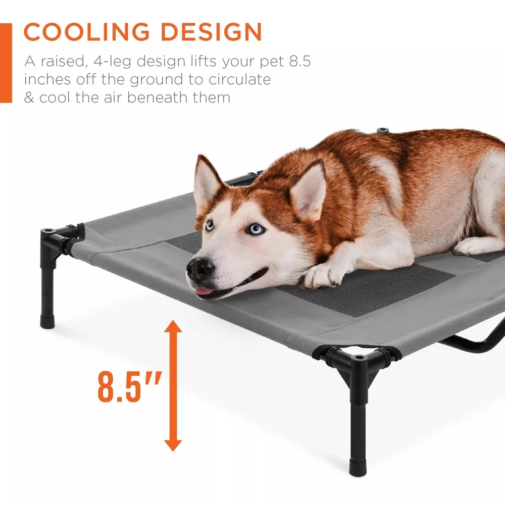 YASN Outdoor Raised Mesh Cooling Dog Pet Bed With Removable Canopy Rainproof Pets Rest Sleeping Portable Dog Camping Bed