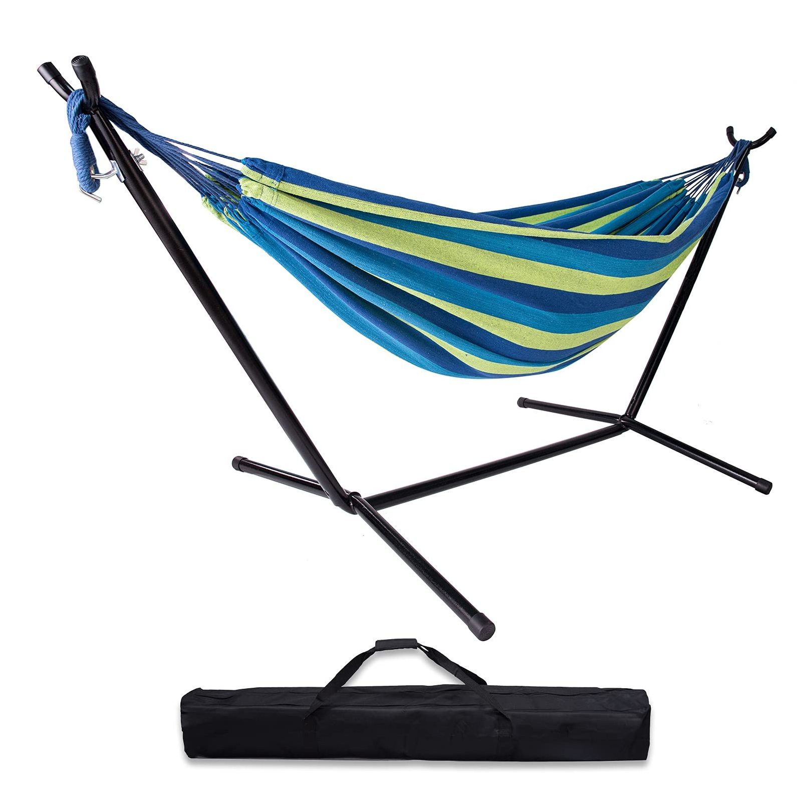 YASN Big Patio cotton Hammock with Stand Iron Pipe Folding Hanging Hammock Stand For Park Garden Balcony Hamaca Colgante