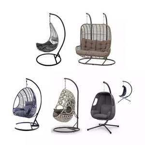 Swing Chair Outdoor Furniture Rattan Wicker Hanging indoor Hammocks with cushion with frame stand egg hanging chair