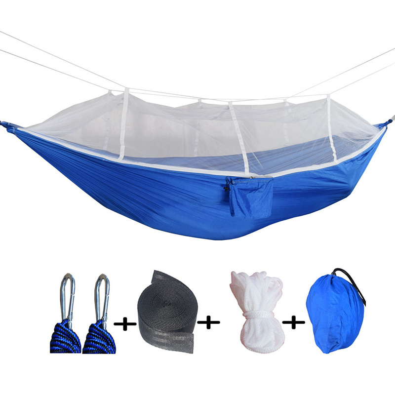 Outdoor Hammock With Mosquito Net Can Hold 300kg Super Strong Hanging Hammock With Tree Straps for Hiking Climb Travel Camping