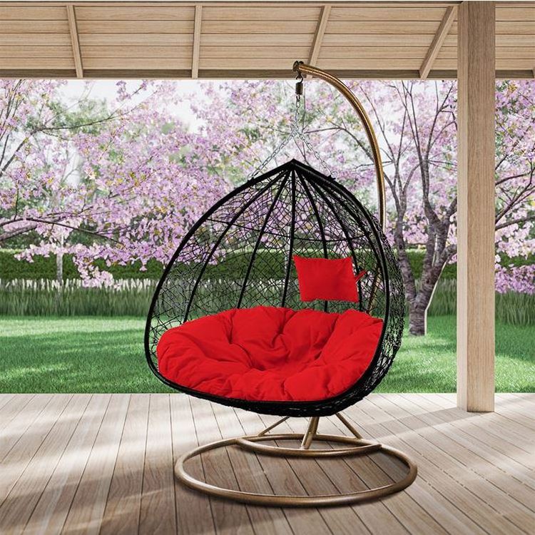 YASN 2 Person Round Balcony Garden Hanging Chair Indoor Outdoor Patio Swings Double Sensory Rattan Egg Hanging Chair