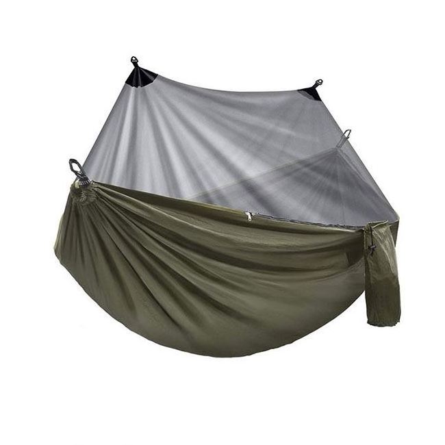 YASN Free Standing Durable Outdoor Furniture Portable Aerial Folding Nylon Camping Hammock Metal Mosquito Net One Person Size