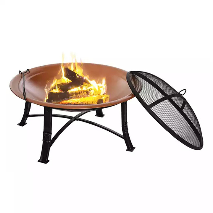 YASN Multifunctional Backyard Garden Round Bowls Mini Firepit Steel Patio Portable Fire Pit Outdoor with Poker