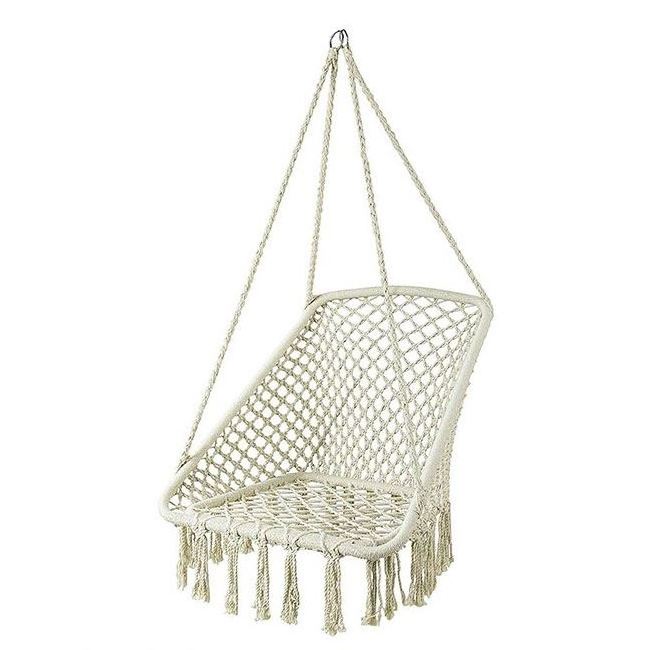 YASN DY010 Led Basket Cotton Rope Mesh Macrame Outdoor Indoor Swinging Chair Hanging Hammock Chair For Bedroom With Light