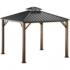 YASN ZYP010  Aluminum Wood Hard Top Outdoor Gazebo Outdoor Garden Gazebo Canopy With Roof Vent