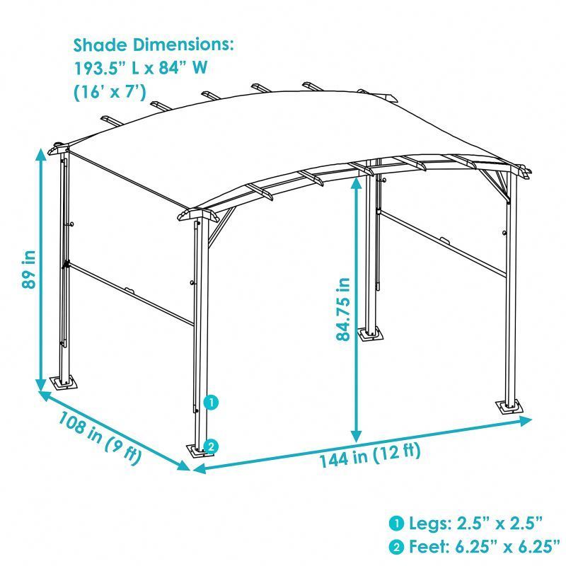 YASN ZYP021 Patio Retractable Pergola Shade Canopy Kit Outdoor Metal Gazebo Pergola For Patios