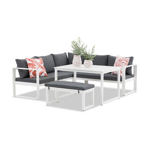 YASN Luxury 4 Piece Outdoor Lounge Dining Setting Aluminum Outdoor Garden Furniture Set