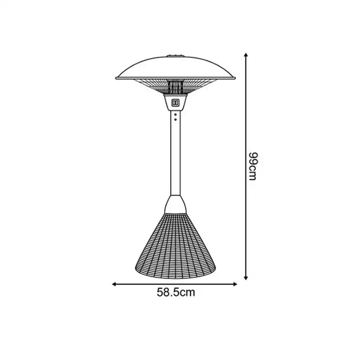 Mushroom Outdoor patio restaurant Electric Heater Heating Portable Table Top Electric Heaters Rattan Base Heater for Garden